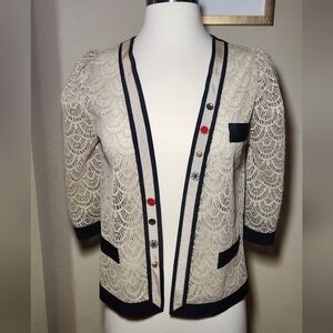 Corey Lynn‎ Calter Cream Lace Jacket Size Small